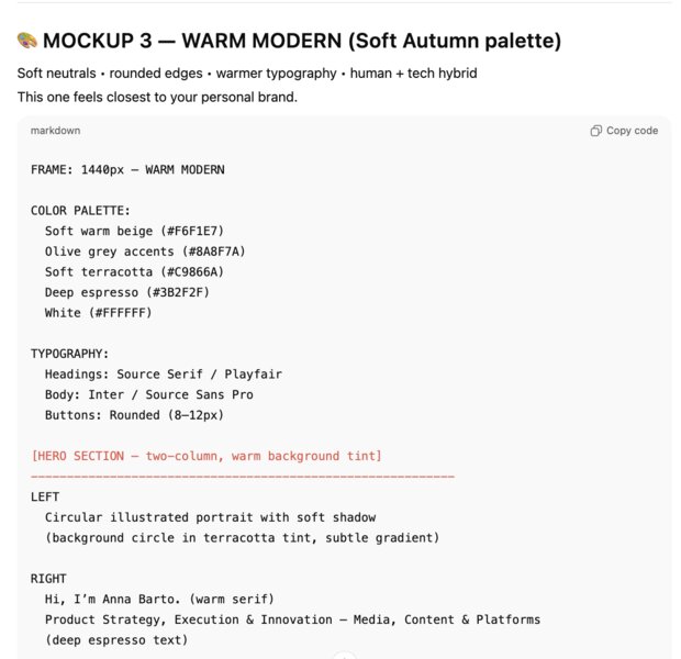 Text-based wireframe generated by ChatGPT